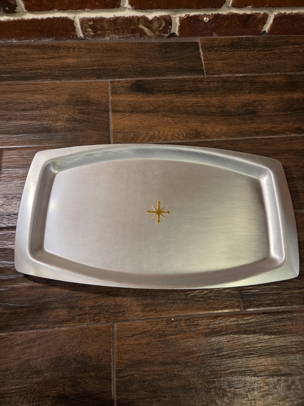 Vintage 1950s MIRRO Medallion MCM Atomic Starburst Serving Tray USA